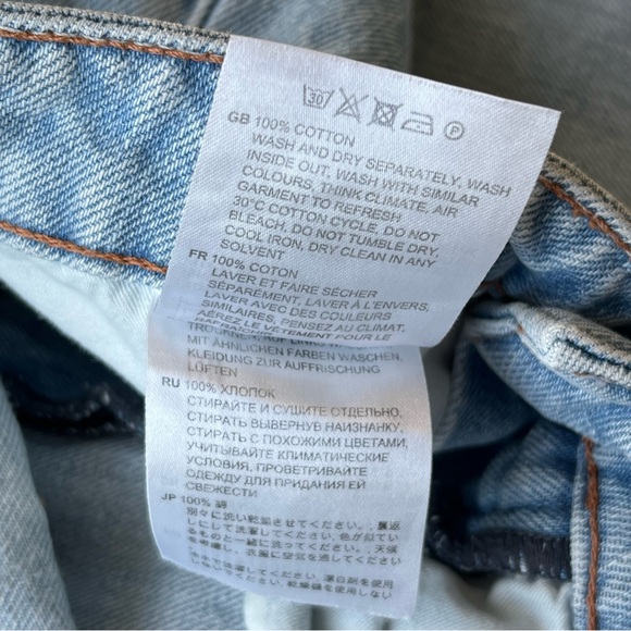 Toteme Jeans Flair Sz 27 Lightwashed Cotton Wide Leg - Picture 10 of 15